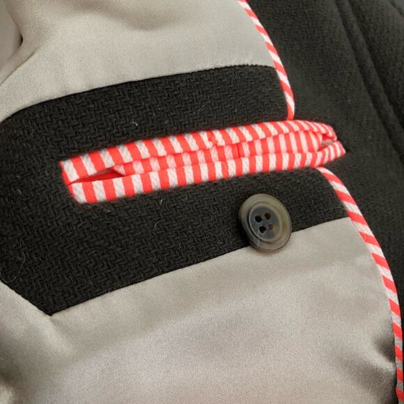 J Crew Stadium Cloth Nello Gori army green wool hooded overcoat size 2 - Picture 9 of 16